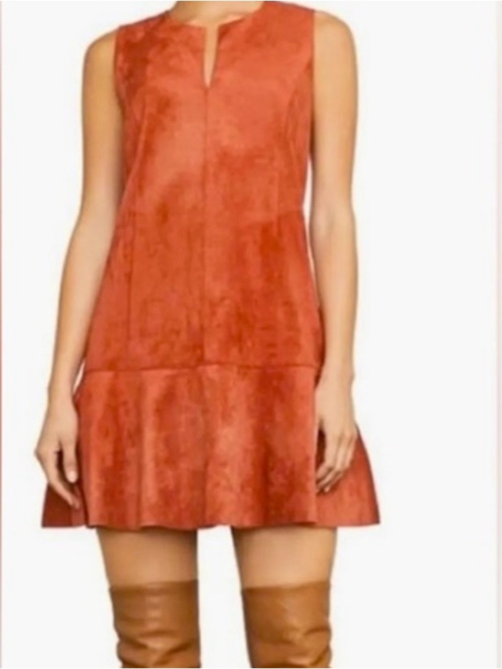 BCBGMaxAzria Adelene Faux Suede Dress - Picture 1 of 7